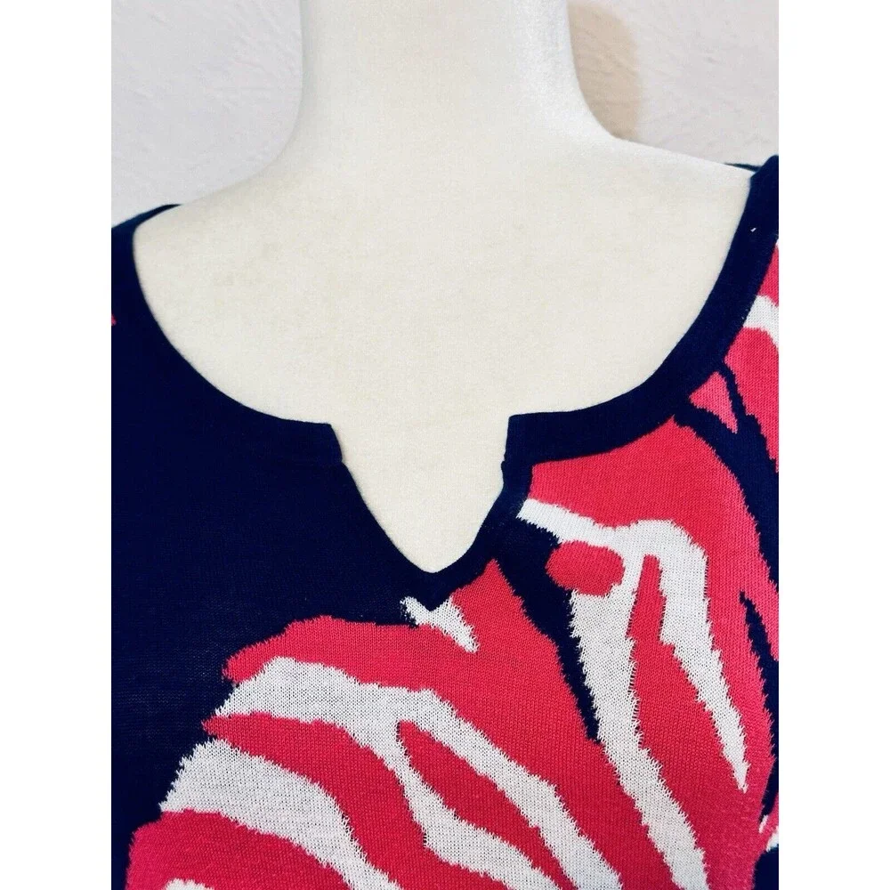 Lilly Pulitzer Women Size S Tiger Jacquard  Long Sleeve Sweater Art to Wear